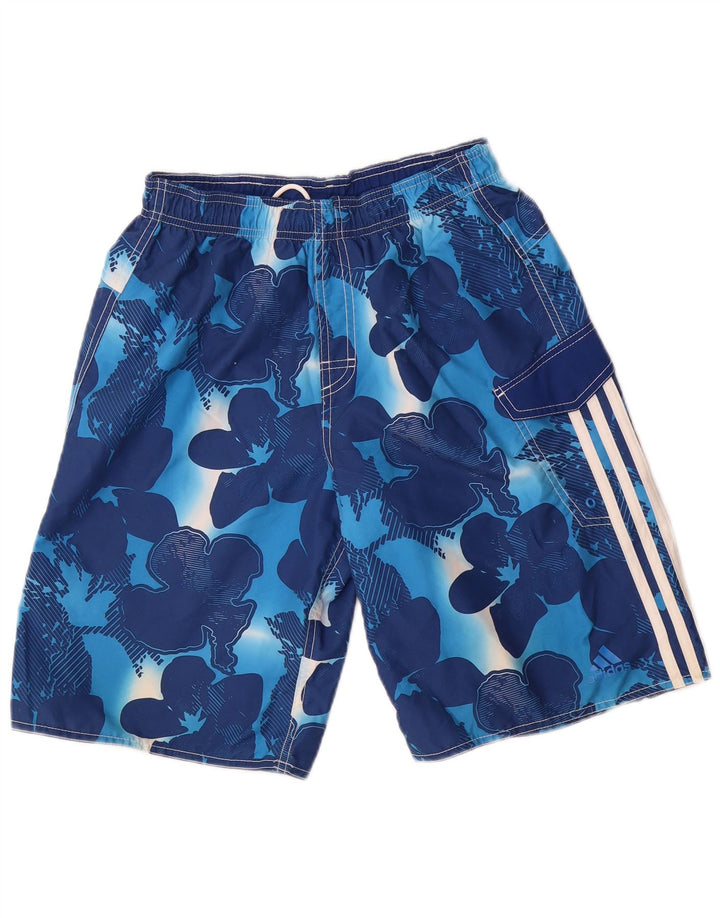 Pantaloni scurți de înot Adidas pentru bărbați, albastru, poliester floral mic
