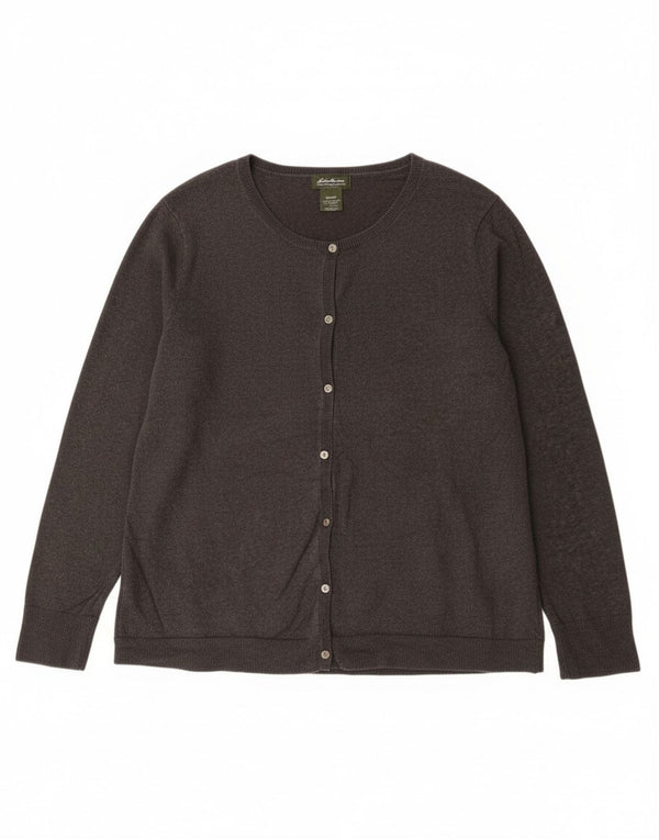 Pulover cardigan pentru femei Eddie Bauer UK 20 2XL bumbac gri