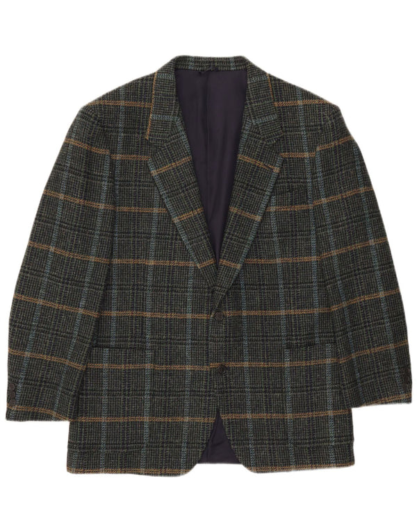 Nino Cerruti Jachetă pentru bărbați cu 2 nasturi IT 54 2XL Lână verde check