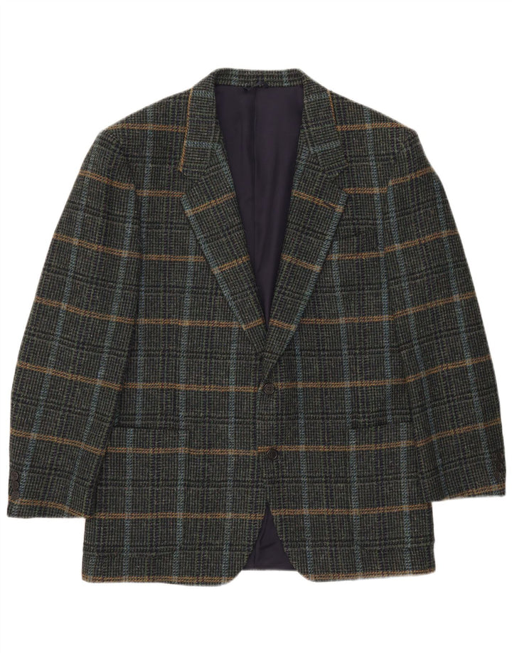 Nino Cerruti Jachetă pentru bărbați cu 2 nasturi IT 54 2XL Lână verde check