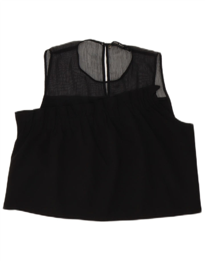 Bluză fără mâneci pentru femei Zara UK 14 mare, negru