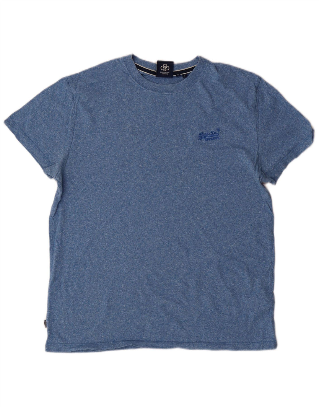 SUPERDRY Mens T-Shirt Top Large Blue Cotton