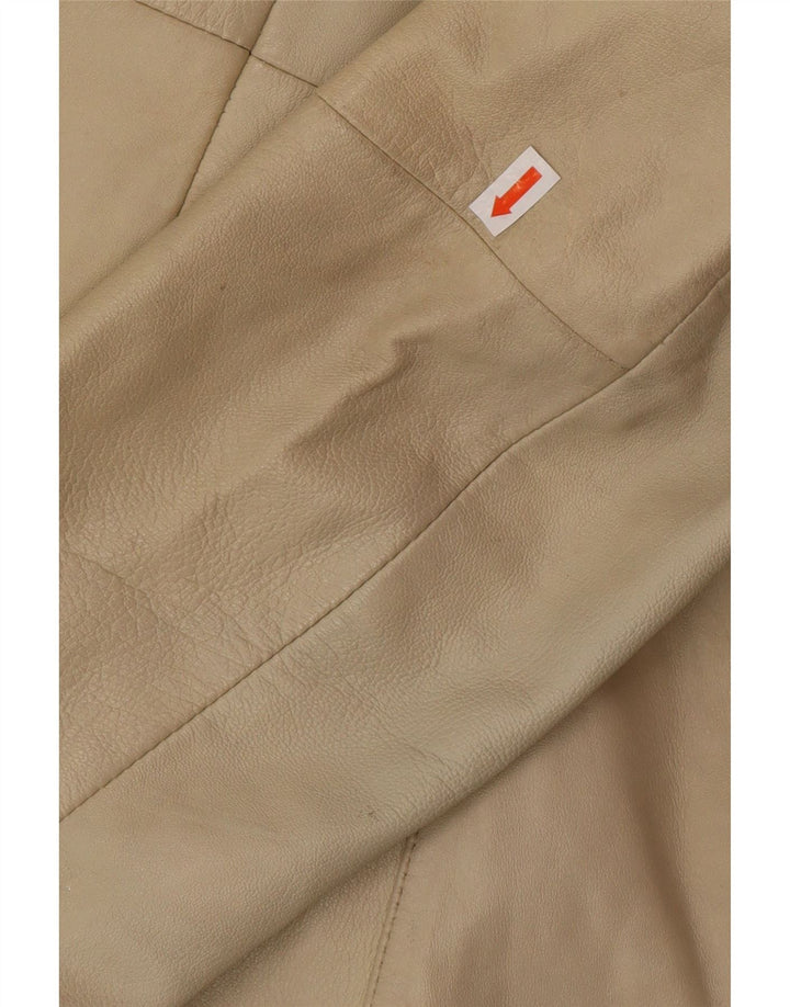 Palton de piele pentru femei OLLY & CO UK 10 Mic din piele bej