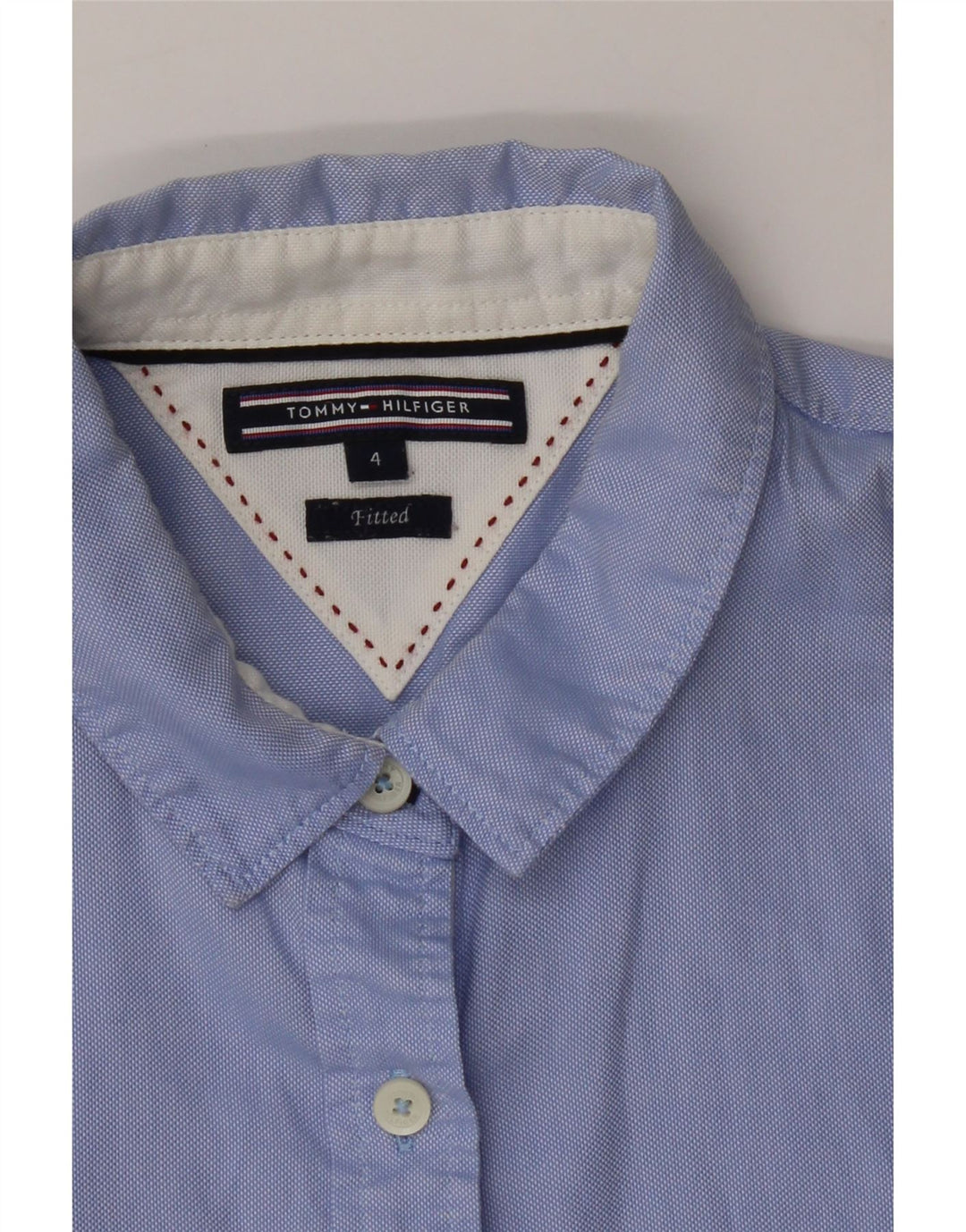 TOMMY HILFIGER Womens Shirt US 4 Small Blue Cotton Vintage Tommy Hilfiger and Second-Hand Tommy Hilfiger from Messina Hembry 