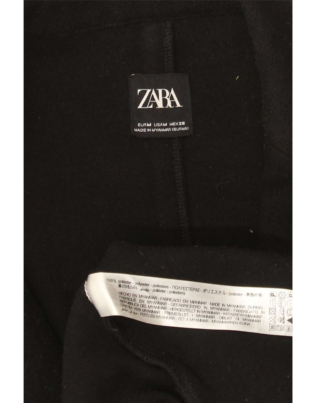 Pardesiu deschis pentru femei Zara UK 14 Medium Negru Poliester