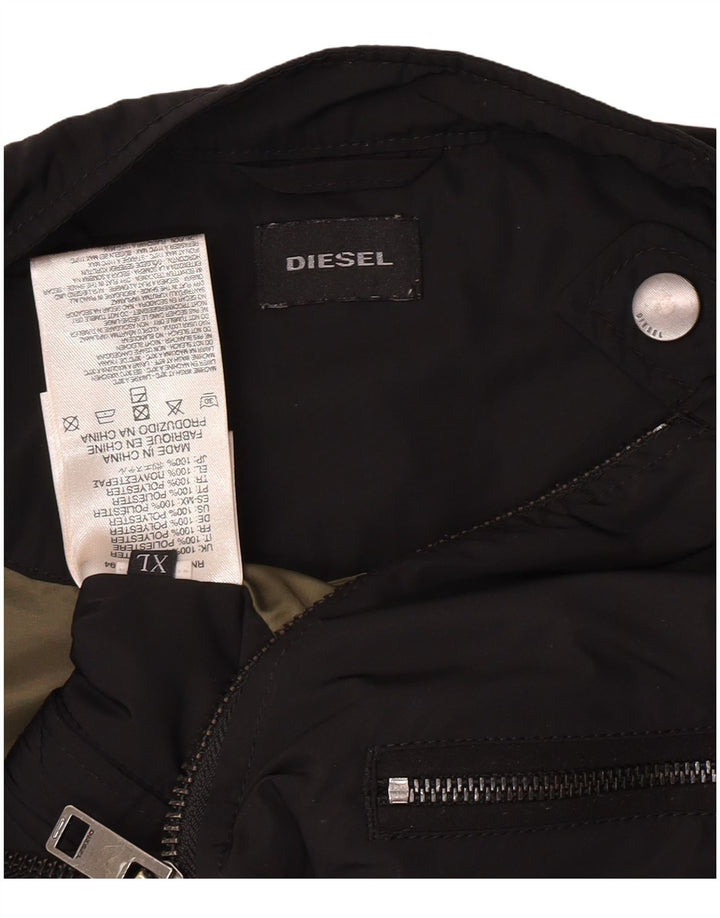 Jachetă biker pentru bărbați Diesel UK 42 XL Poliester negru