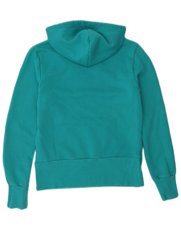 Pulover cu glugă cu grafic Adidas pentru femei UK 10 mic, bumbac turcoaz
