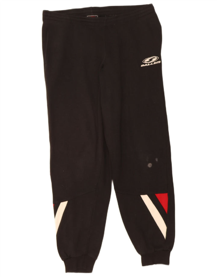 SALLER Mens Tracksuit Trousers Joggers Medium  Black Colourblock Acrylic