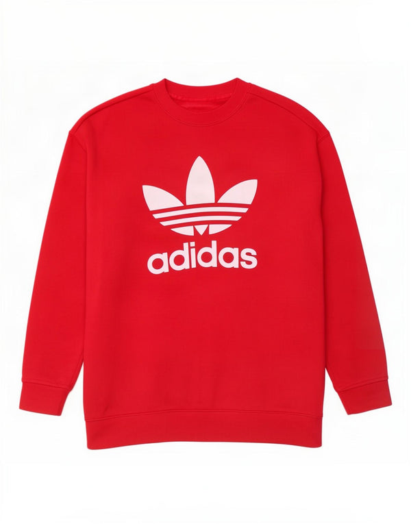 Pulover supradimensionat cu grafic pentru femei Adidas UK 10 Bumbac roz mic