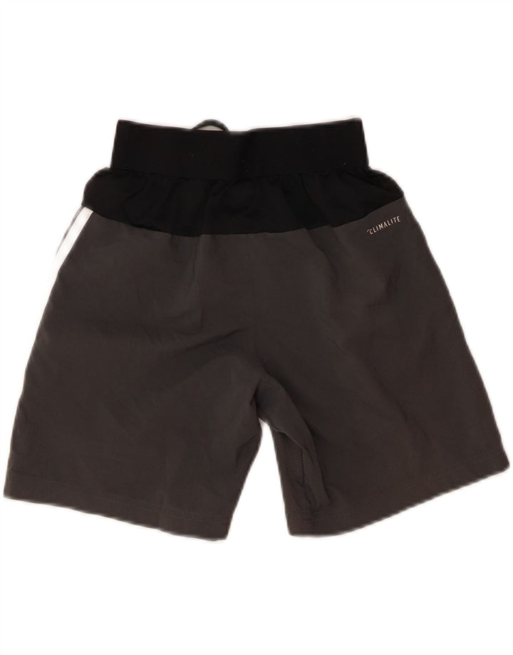 ADIDAS Boys Climalite Sport Shorts 11-12 Years  Grey Colourblock Polyester