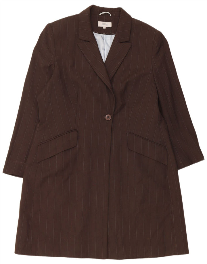 Palton pentru femei Marks & Spencer UK 20 2XL Maro Poliester cu dungi