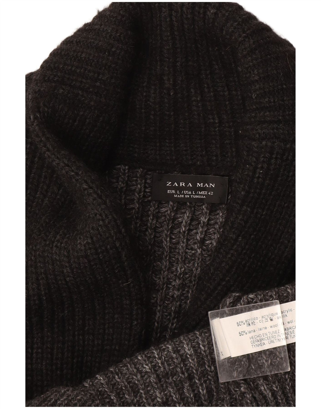 Pulover cardigan pentru bărbați Zara, mare, gri cu pete acrilice