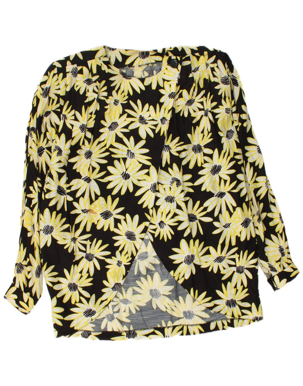 Cardigan Vintage pentru femei, cu croiala largi, UK 14 Medium Negru Floral