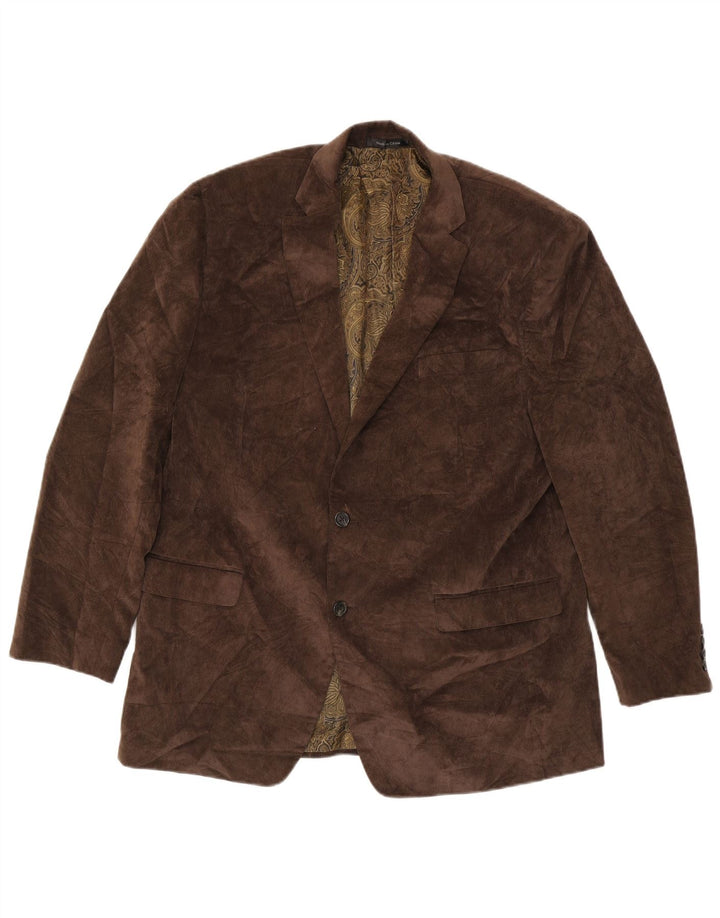 Jachetă pentru bărbați Chaps din velur cu 2 nasturi, UK 46 3XL, bumbac maro
