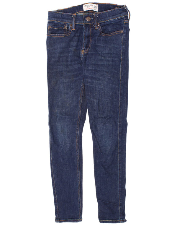 Blugi skinny subțiri Abercrombie & Fitch pentru băieți 11-12 ani W24 L25 bleumarin