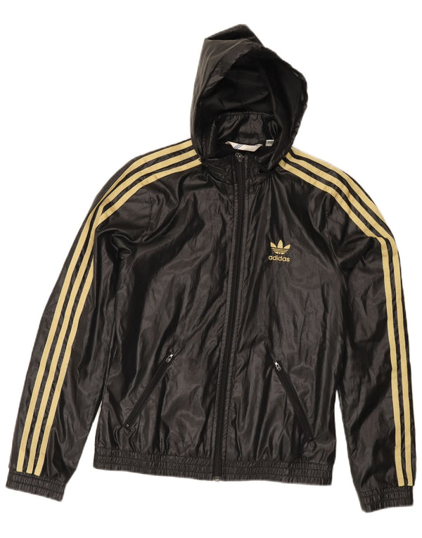Jachetă de top pentru trening cu glugă Adidas pentru femei EU 36 Poliester negru mic