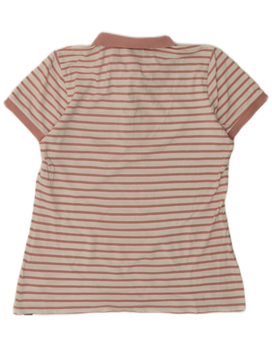 SUPERDRY Tricou polo pentru femei UK 12, bumbac cu dungi roz mediu