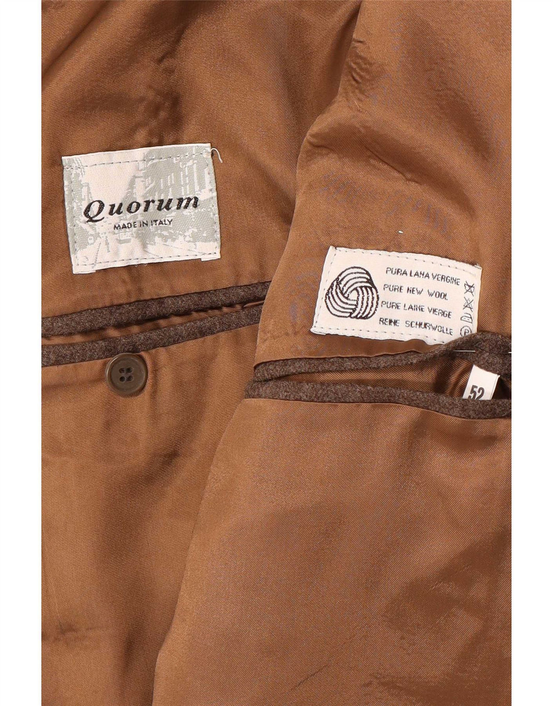 Jachetă vintage pentru bărbați cu două pieptări IT 52 XL Lână maro