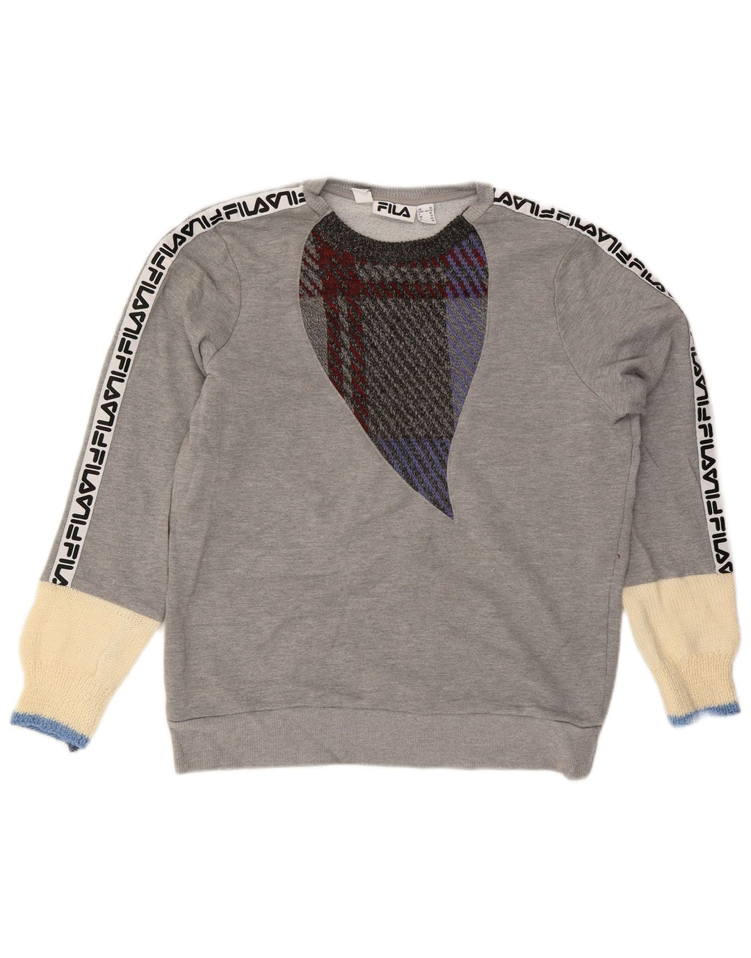 Pulover cu grafic pentru femei Fila UK 16, mare, gri Colorblock