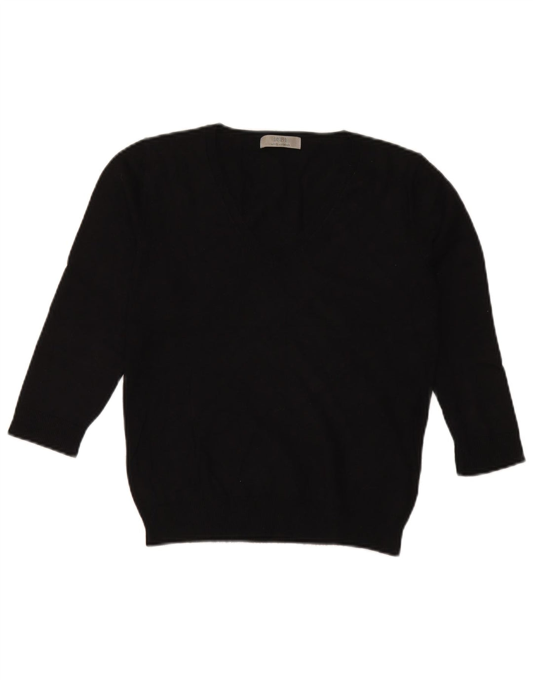 Pulover pentru femei Marks & Spencer, cu mânecă 3/4, cu decolteu în V, UK 12 Medium Negru