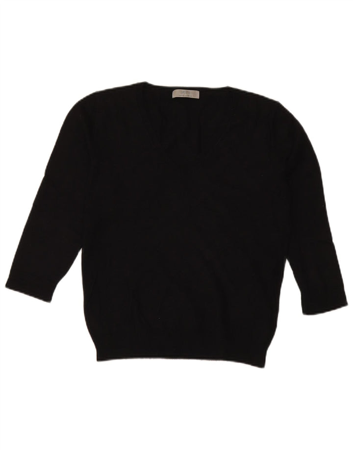Pulover pentru femei Marks & Spencer, cu mânecă 3/4, cu decolteu în V, UK 12 Medium Negru