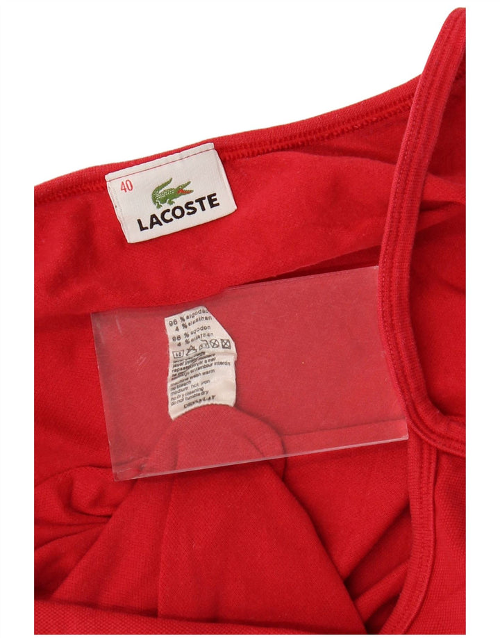 Lacoste Crop Cami Top pentru femei Mărimea 40 Bumbac Roșu Mediu