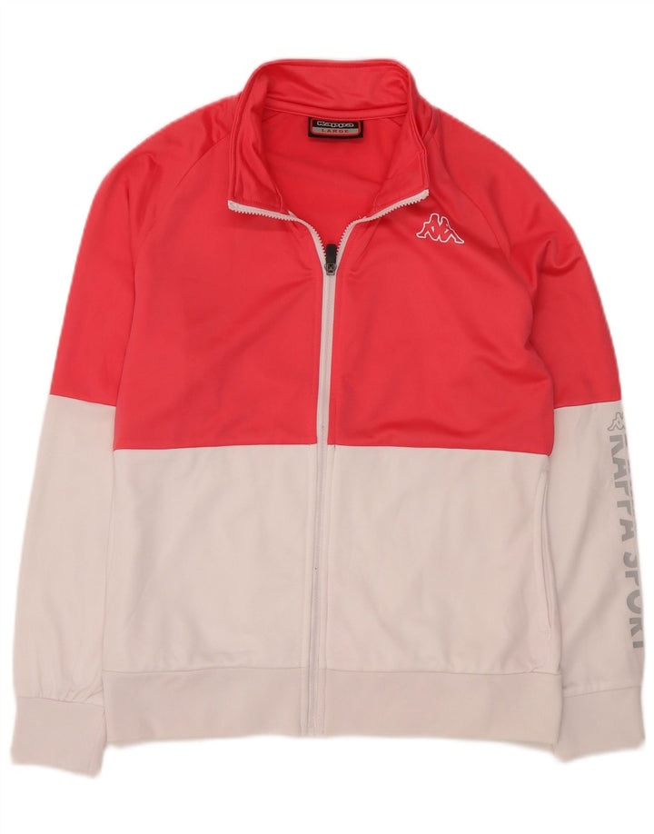 Jachetă de top pentru trening grafic Kappa pentru femei UK 16, mare, roșu, color block