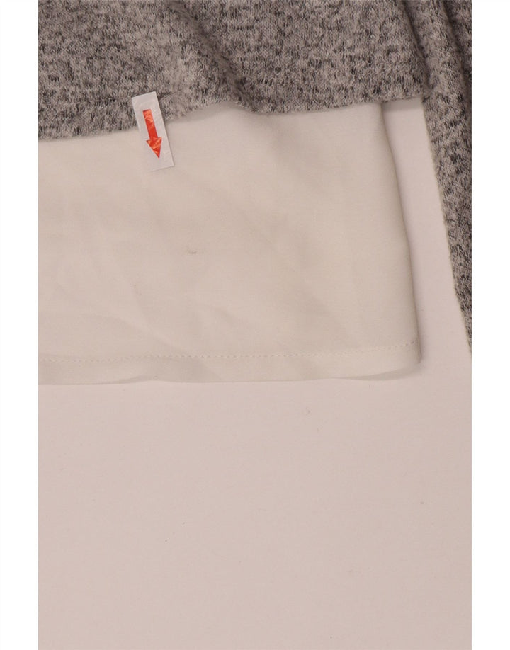 Oasis Top pentru femei cu mânecă lungă UK 14 Medium Gri Colorblock Viscoză