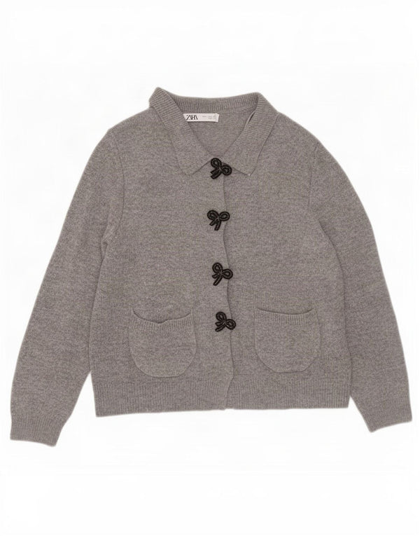 Pulover cardigan pentru femei Zara UK 14 mare poliamidă gri