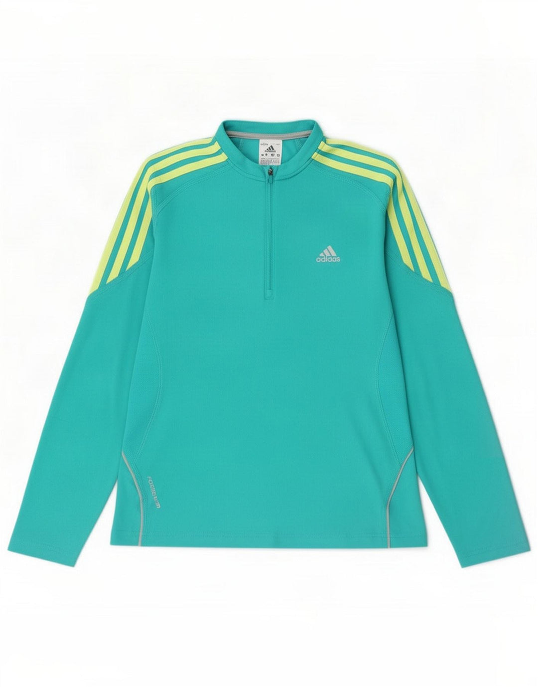 Adidas pentru femei, cu fermoar, gât, pulover, trening Top UK 14 Medium Turcoaz