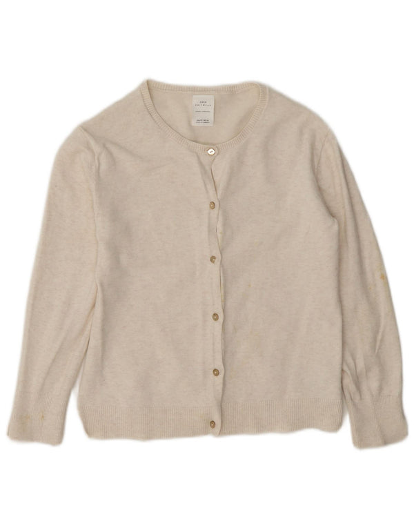 Pulover cardigan pentru fete Zara 7-8 ani bumbac alb