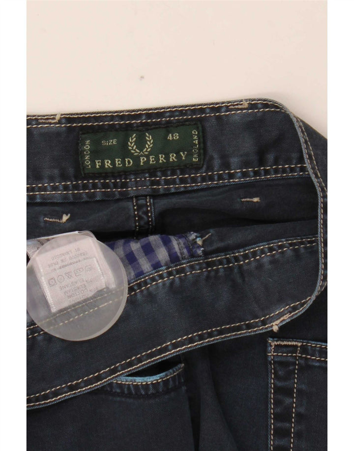 Blugi subțiri pentru bărbați Fred Perry IT 48 Medium L33 L30 Bumbac bleumarin