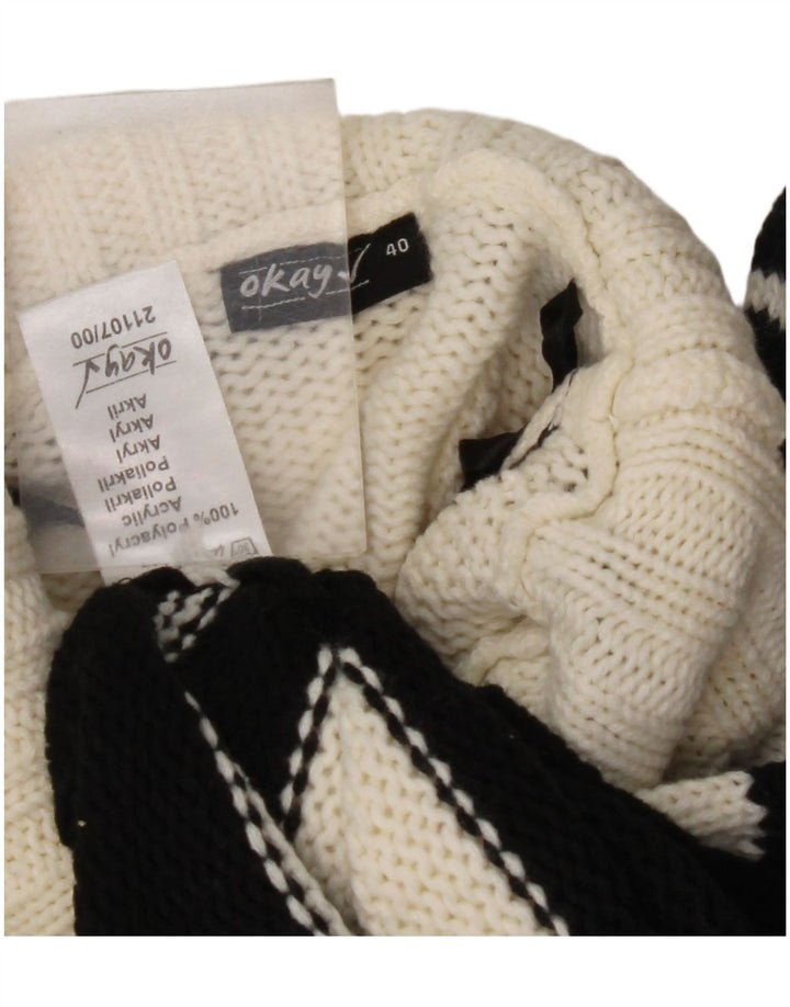 Pulover pentru femei OKAY cu gât rulat EU 40 Medium Negru cu dungi