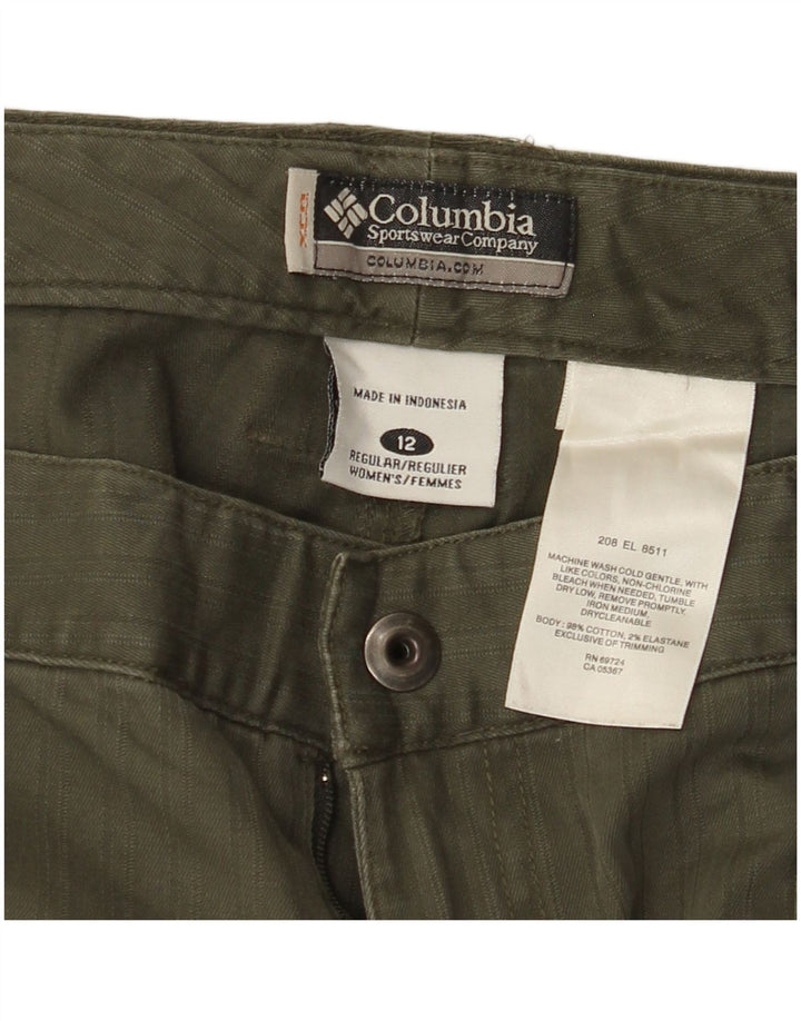 COLUMBIA Pantaloni casual drepti pentru femei US 12 Large W34 L31 Kaki Dungi