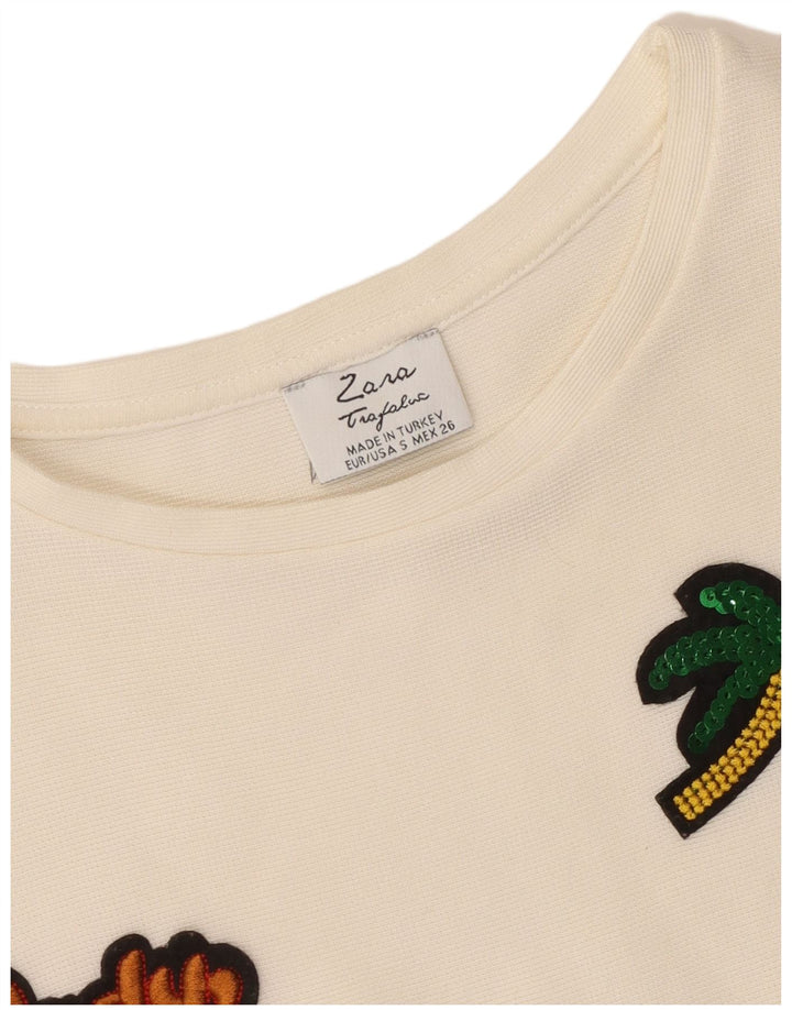 Top cu tunică Trafaluc pentru femei Zara UK 10 Small Off White