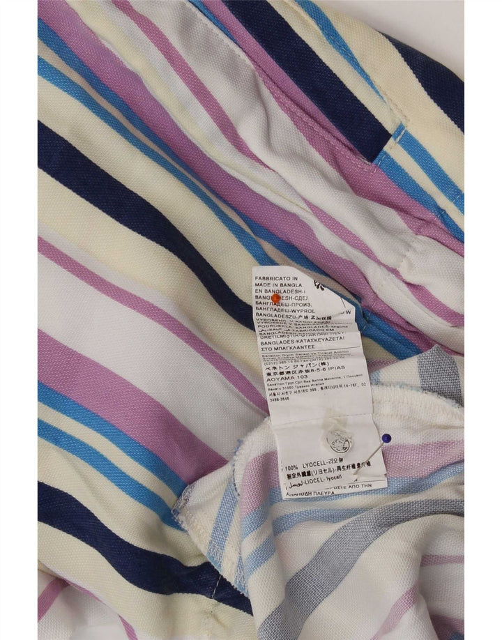 Pantaloni tăiați pentru femei Benetton Medium W30 L26, cu dungi multicolore