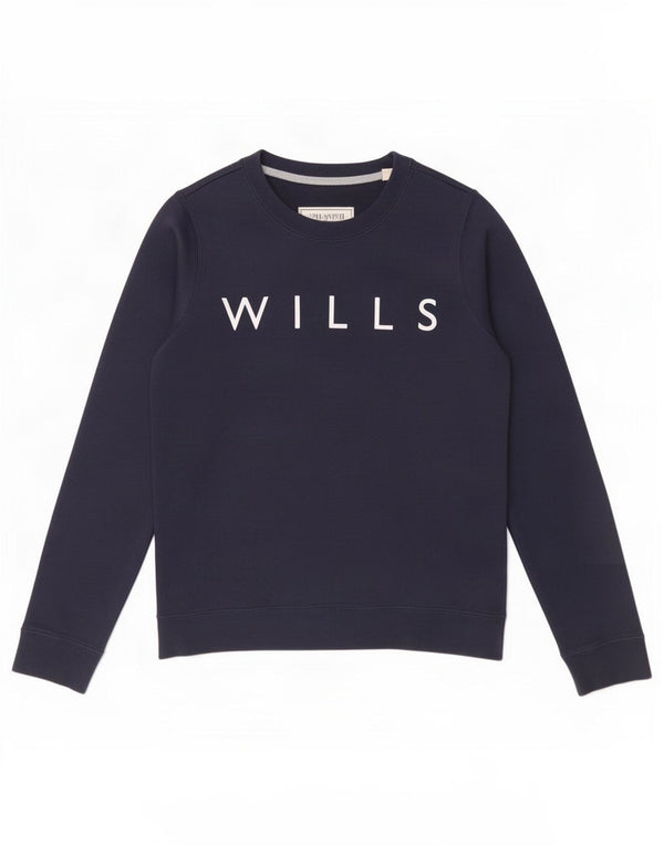 Jack Wills Pulover cu grafic pentru femei UK 10 Small Bleumarin