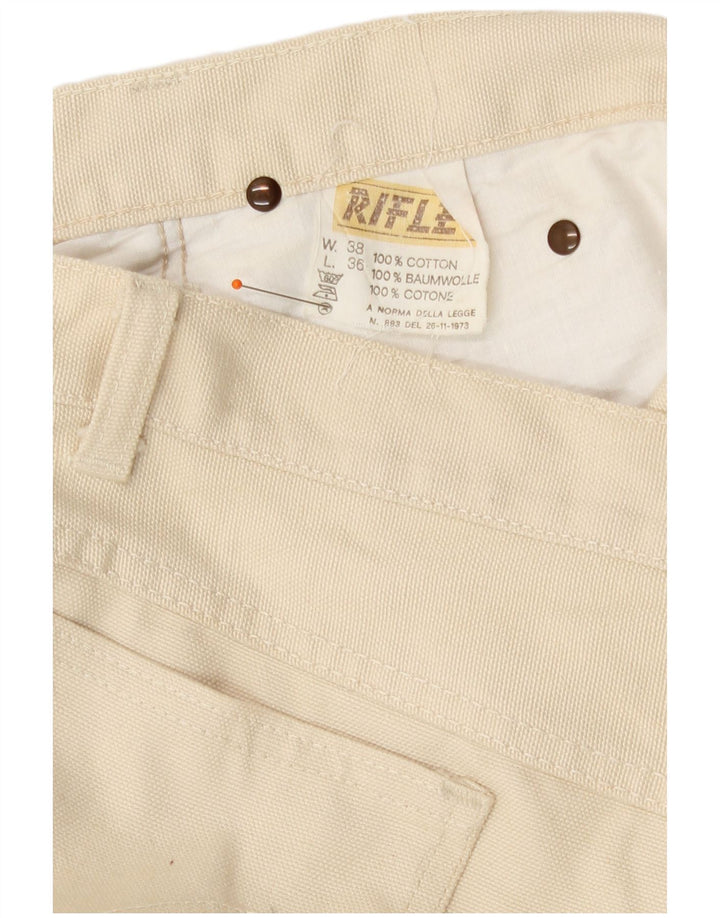 Blugi pentru bărbați Rifle Bootcut W38 L36 din bumbac alb