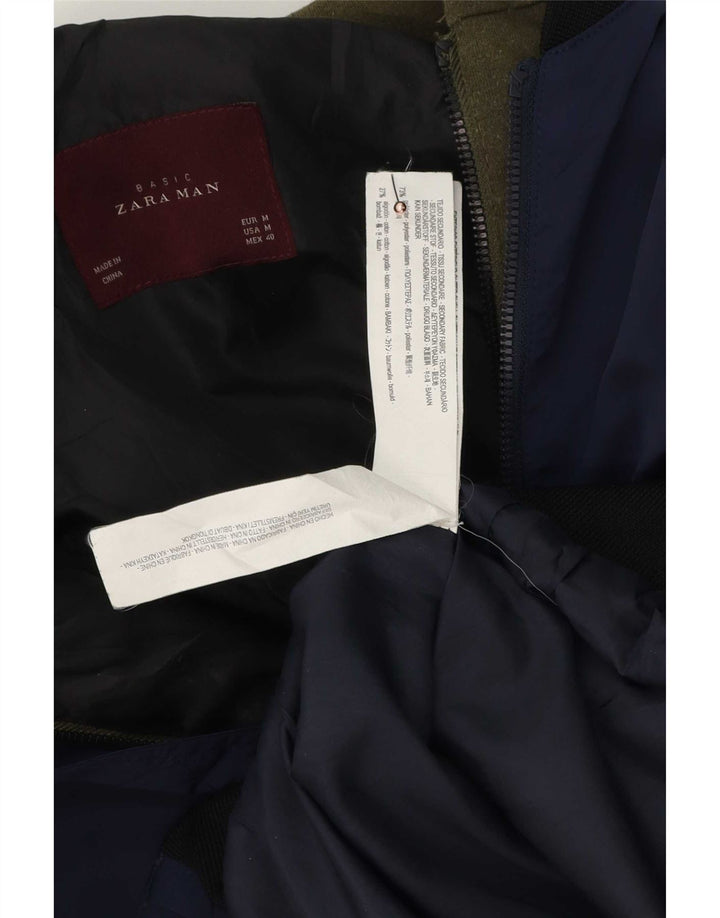 Jachetă bomber cu glugă pentru bărbați Zara UK 38 Mediu Bleumarin Poliester color bloc