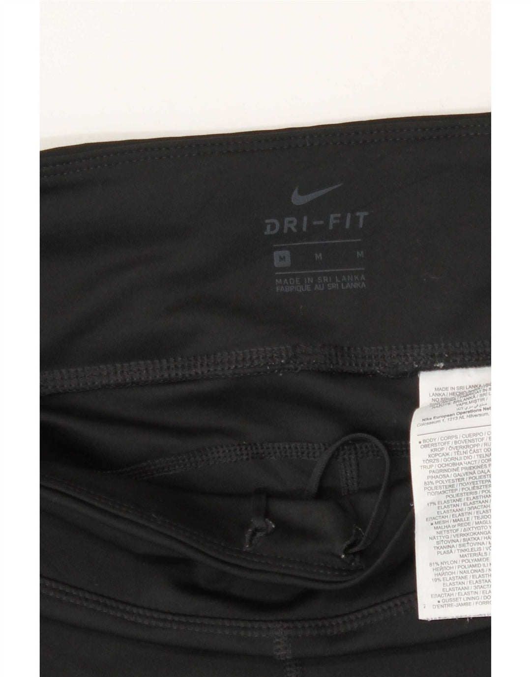 Leggings crop Nike Dri Fit pentru femei UK 12 Poliester mediu negru