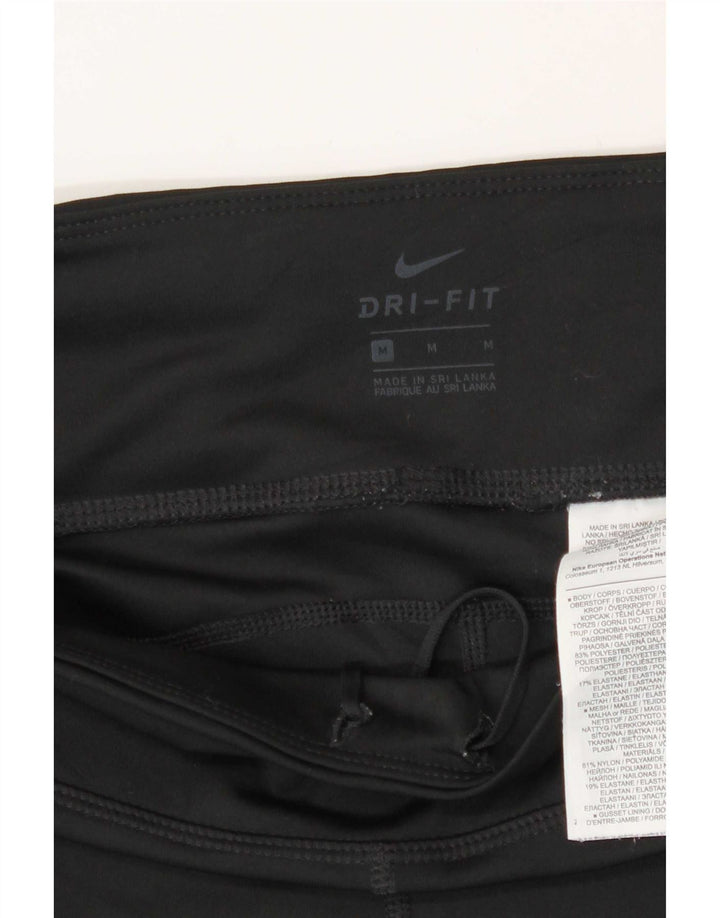 Leggings crop Nike Dri Fit pentru femei UK 12 Poliester mediu negru