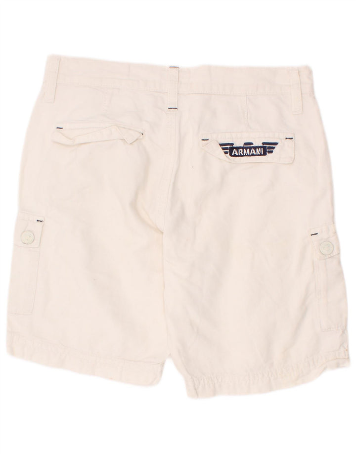 Armani Junior Pantaloni Cargo Băieți 7-8 Ani W24 Bumbac Alb