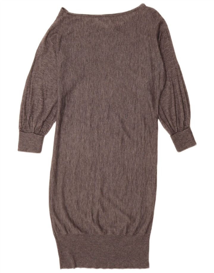 Massimo Dutti Rochie Jumper Femei UK 10 Lână Gri Mic