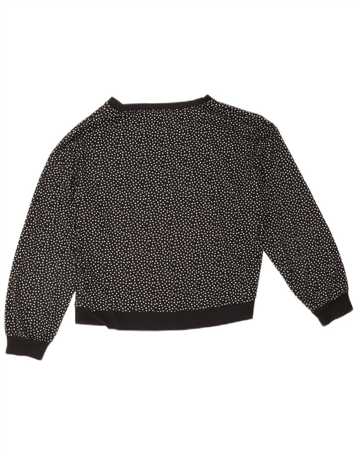 Pulover oversize pentru femei Oasis Crop pentru femei UK 10 mic, negru, buline