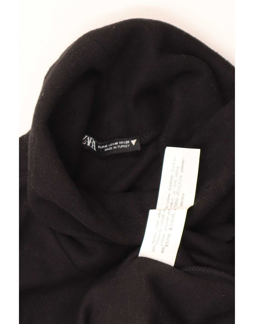 Vestă Zara pentru femei cu gât rulat, UK 12, bumbac mediu negru