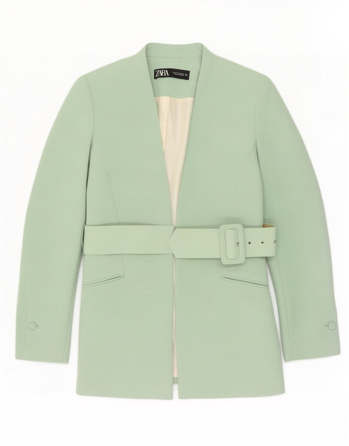 Blazer pentru femei Zara UK 14 Poliester verde mediu