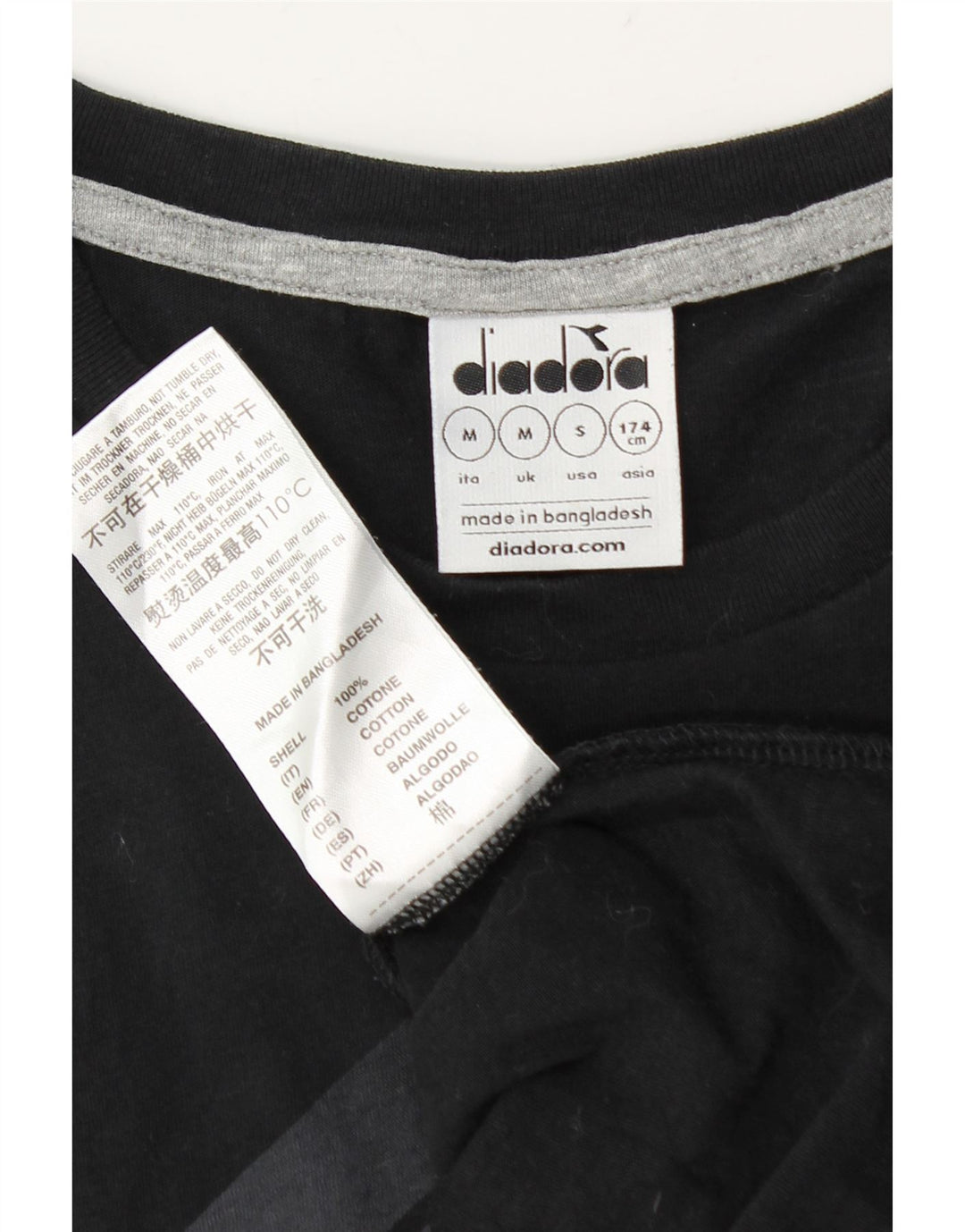Tricou grafic Diadora pentru bărbați Top mediu negru bumbac