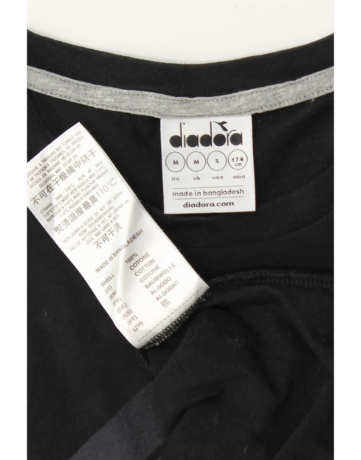 Tricou grafic Diadora pentru bărbați Top mediu negru bumbac