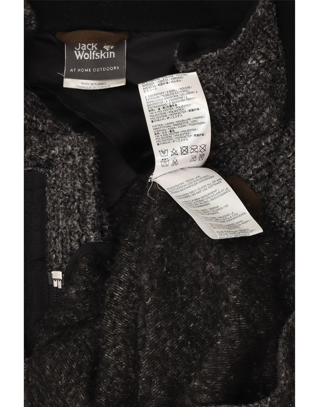 JACK WOLFSKIN Womens Hooded Duffle Coat UK 12/14 Medium Grey Polyester