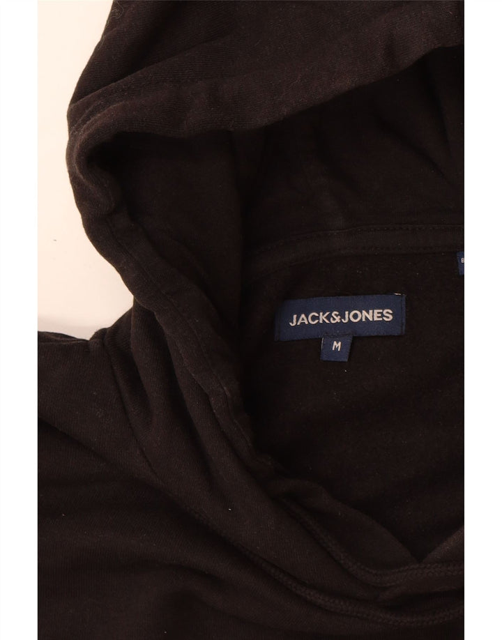 Jack & Jones Pulover cu glugă grafic pentru bărbați, bumbac mediu negru